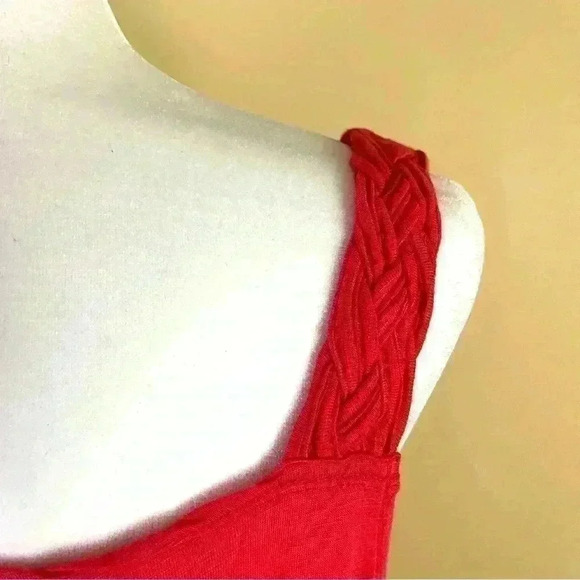 A.N.A. Coral Banded Bottom Braid Strap Scoop Neck Short Sleeve Rayon Top Size 1X - Picture 10 of 14